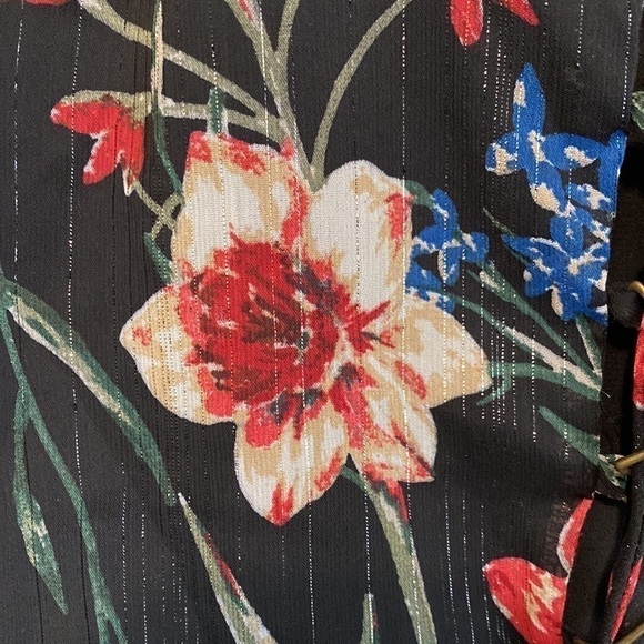 Olivaceous Womens Floral lace up front blouse with flare sleeves | Medium - Picture 4 of 10